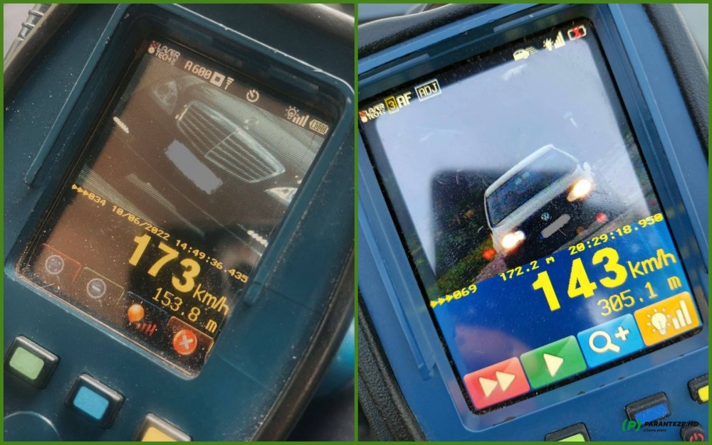 FOTO // Două șoferițe au fost oprite în timp ce se deplasau cu 173 și 103 km/h